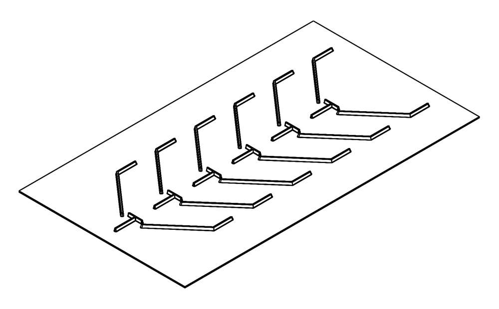 Chevron with centre ribs — actual profile drawing excerpt