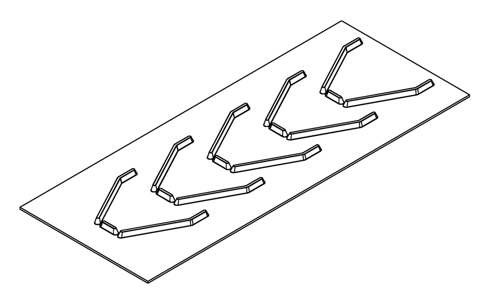 Segmented pocket — actual profile drawing excerpt