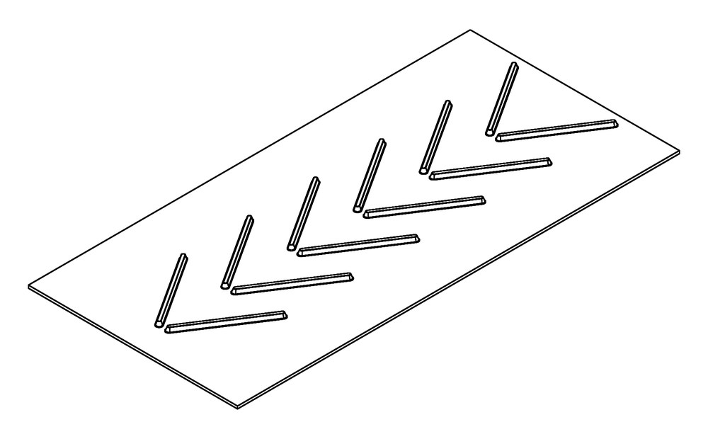 Split chevron — actual profile drawing excerpt