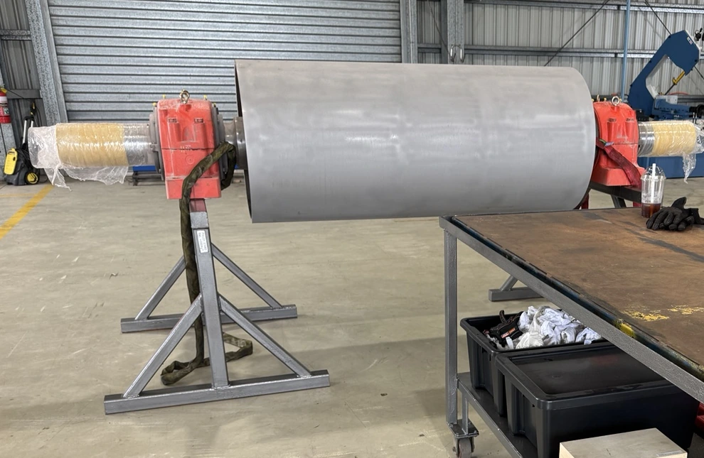 Bare pulley shell in the Superior workshop