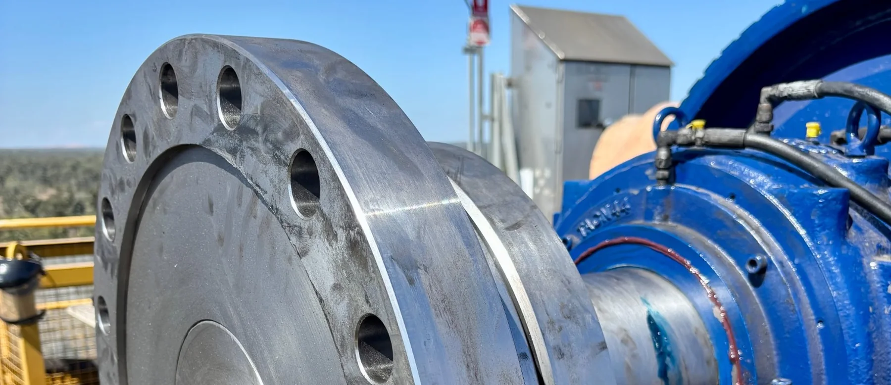 Conveyor pulley and drive assembly on site