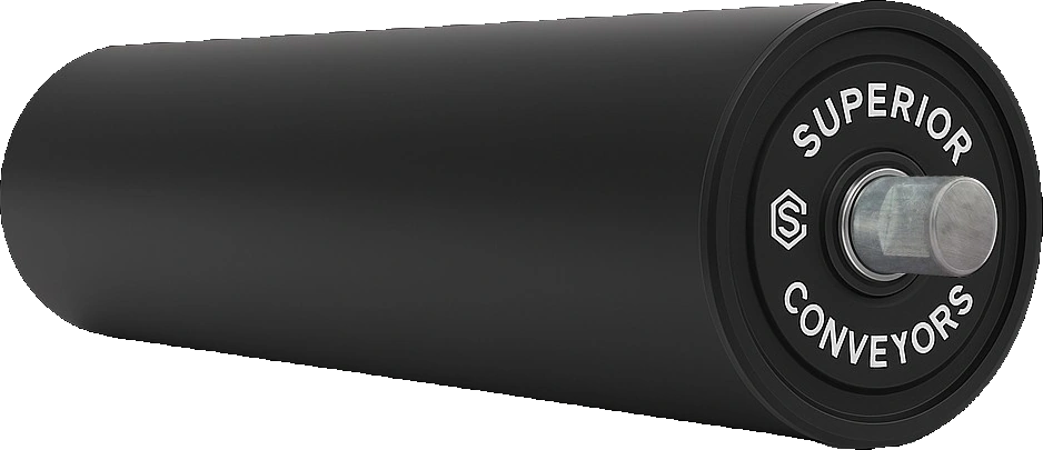 Superior HDPE roller with black end disc and white branding, from the current HDPE brochure